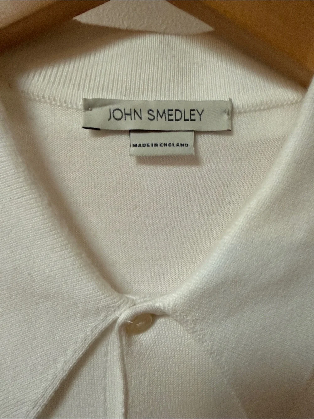 John Smedley White Cotton Lightweight Sweater Short-Sleeve